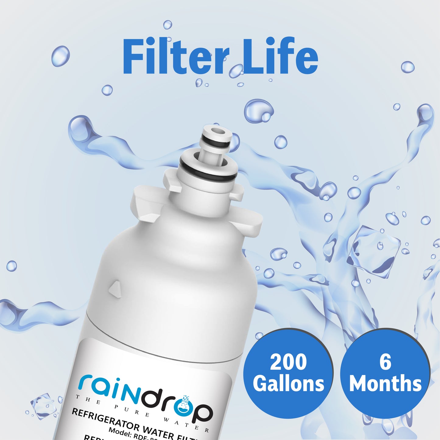 Raindrop Refrigerator Water Filter RDF-800R Compatible for LG LT800P