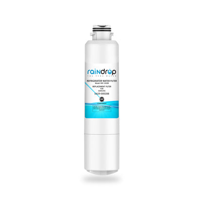 Raindrop RDF-2920B refrigerator water filter compatible with Samsung DA29-00020B, shown in full front product view.