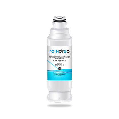 Raindrop RDF-976B refrigerator water filter compatible with Samsung DA97-17376B, full front product view.