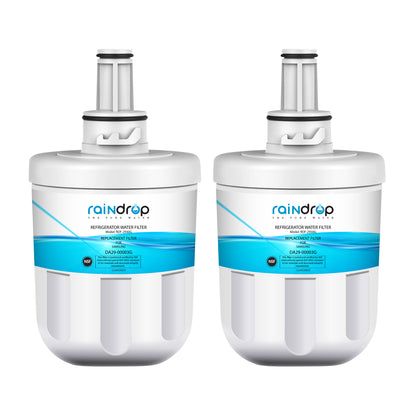 Raindrop RDF-2930G water filter with retail box, compatible replacement for Samsung DA29-00003G refrigerators.