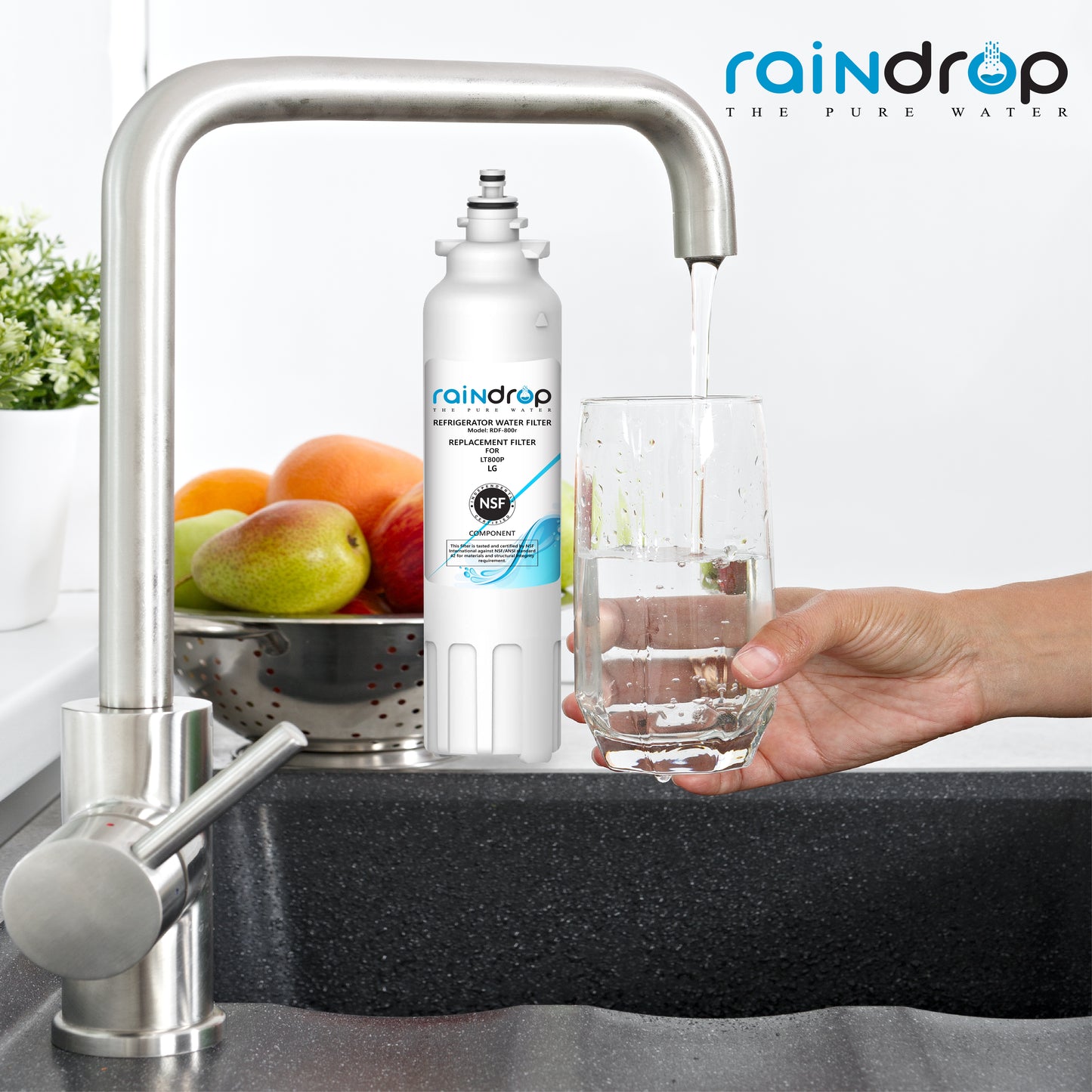 Raindrop Refrigerator Water Filter RDF-800R Compatible for LG LT800P