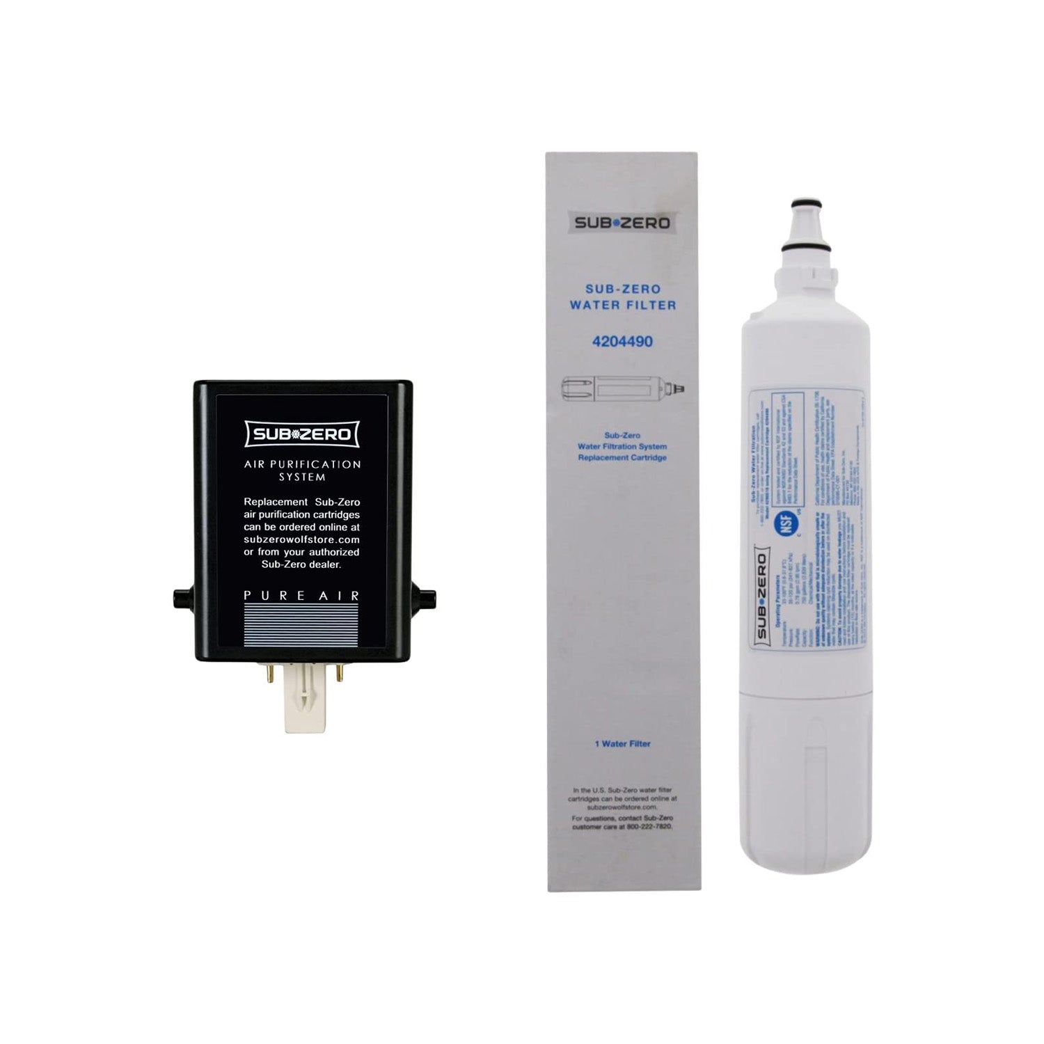 Sub-Zero 4204490 water filter and 7007067 air filter combo pack – replacement filters