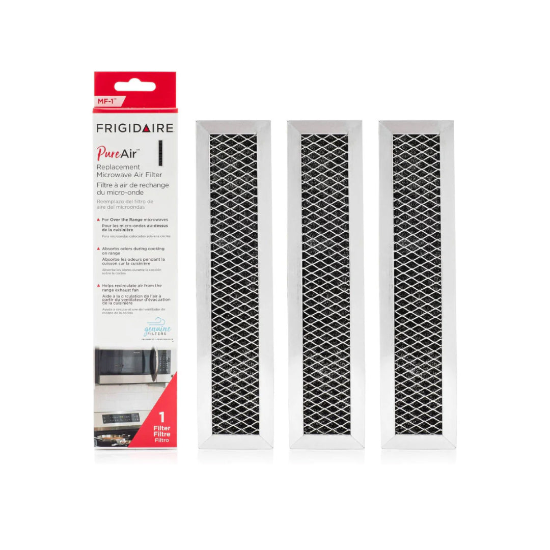 Three Frigidaire MF-T1 microwave air filters, designed to absorb cooking smells in over-the-range microwaves.