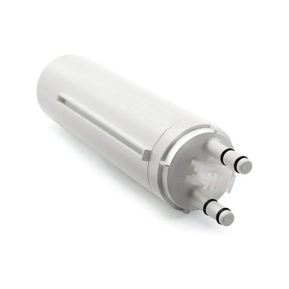 Close-up of Frigidaire ULTRAWF refrigerator water filter showing twist-to-lock installation connection