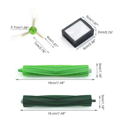 iRobot Roomba E, I & J Series replacement kit with filters, rubber brushes, and side brushes for continuous top-notch performance.
