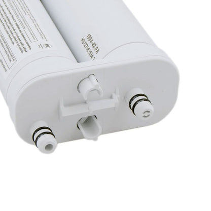 Close-up of Kenmore 9911 refrigerator water filter connection ports and O-rings for easy installation