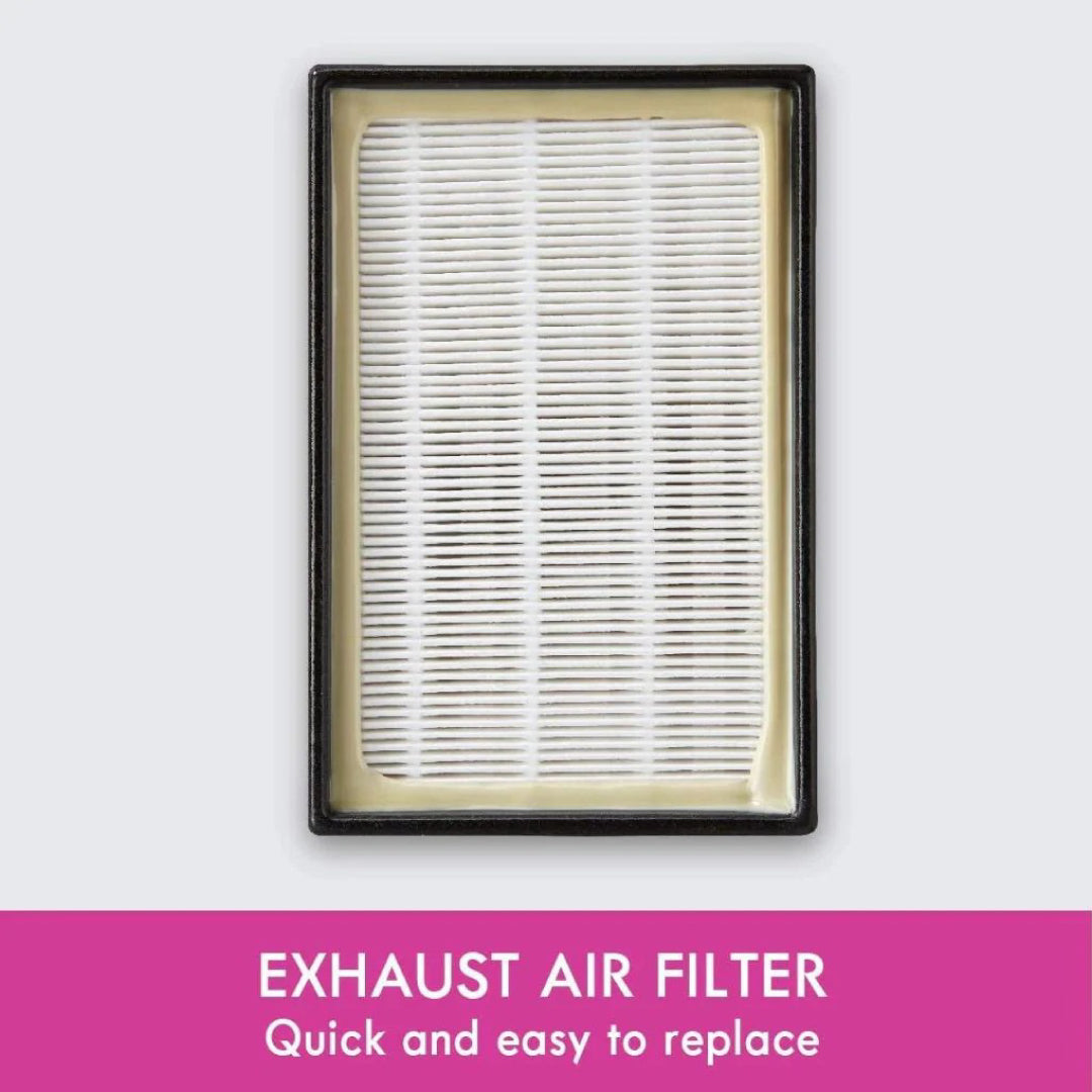 Kenmore EF-1 rectangular exhaust air HEPA filter with fine white pleated media and black frame, quick-replace design.