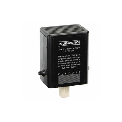 Sub-Zero Pure Air purification system replacement cartridge for refrigerators, black rectangular filter unit with connector plug